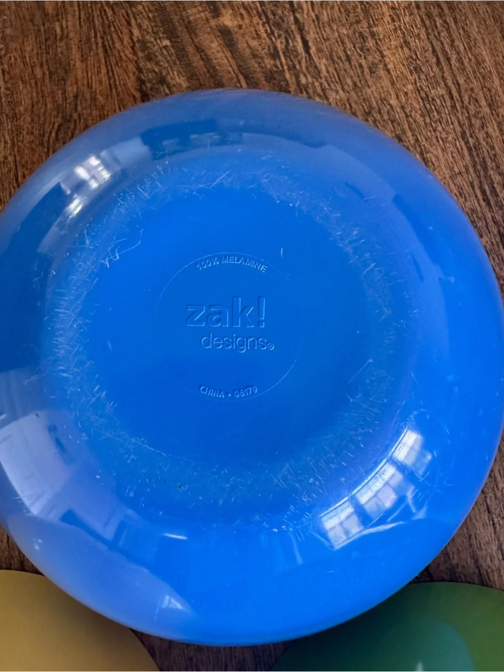 Zak Designs Crate & Barrel Melamine Nesting Bowls Set Blue Green Yellow